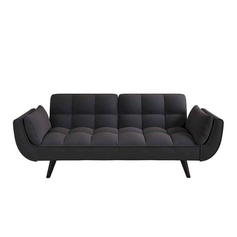 Divanetto letto trasformabile nero da 57" con schienale regolabile