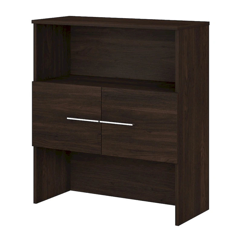 36W Bookcase Hutch with Open Shelves and Cabinet Storage