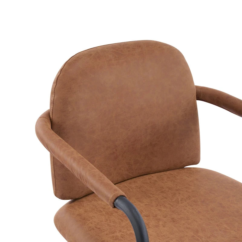 Modern Upholstered Fabric Dining Chairs with Iron Frame Set of 2