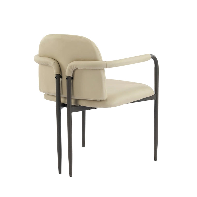 Modern Upholstered Fabric Dining Chairs with Iron Frame Set of 2