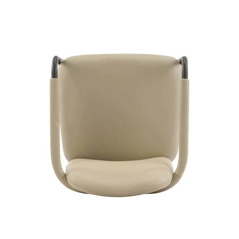 Modern Upholstered Fabric Dining Chairs with Iron Frame Set of 2