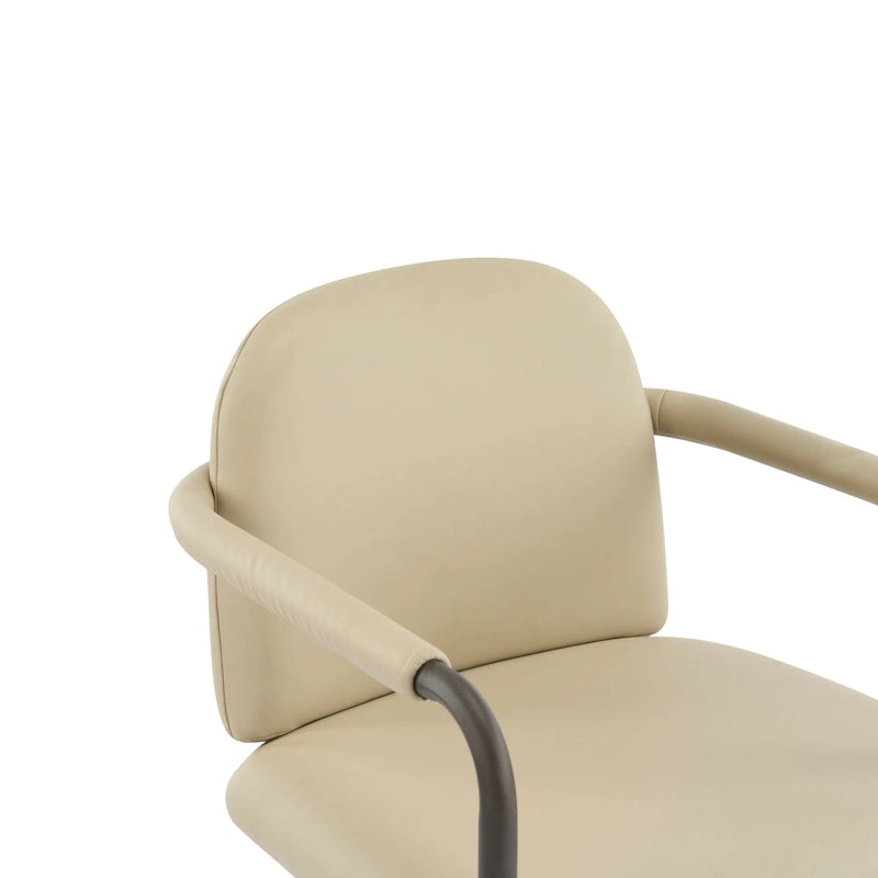 Modern Upholstered Fabric Dining Chairs with Iron Frame Set of 2