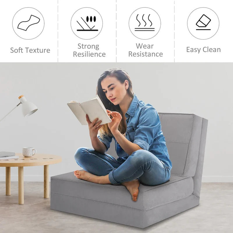 Fauteuil convertible pliable, chaise longue rabattable, canapé-lit