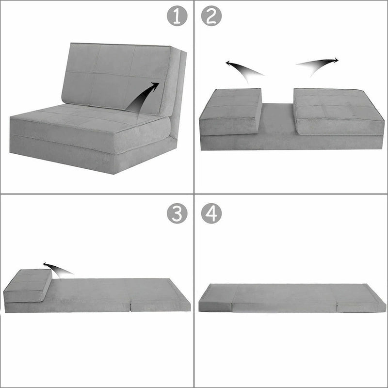Fauteuil convertible pliable, chaise longue rabattable, canapé-lit