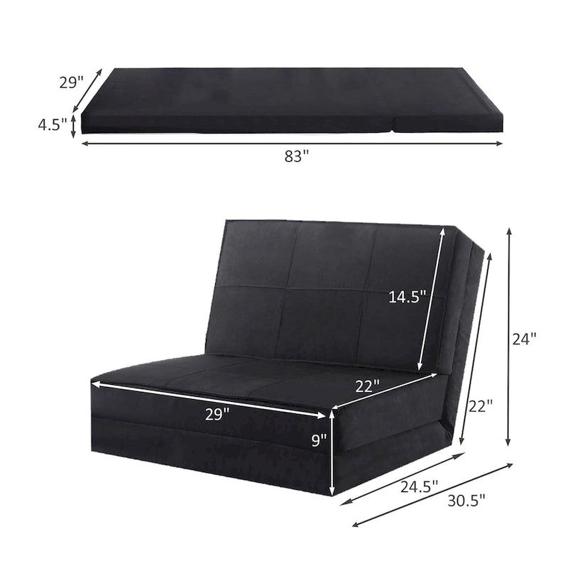 Fauteuil convertible pliable, chaise longue rabattable, canapé-lit