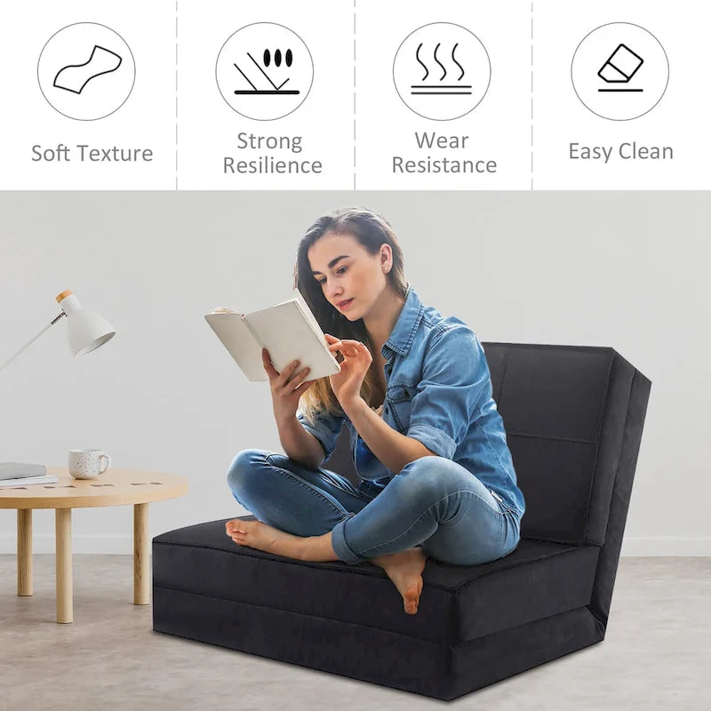 Fauteuil convertible pliable, chaise longue rabattable, canapé-lit
