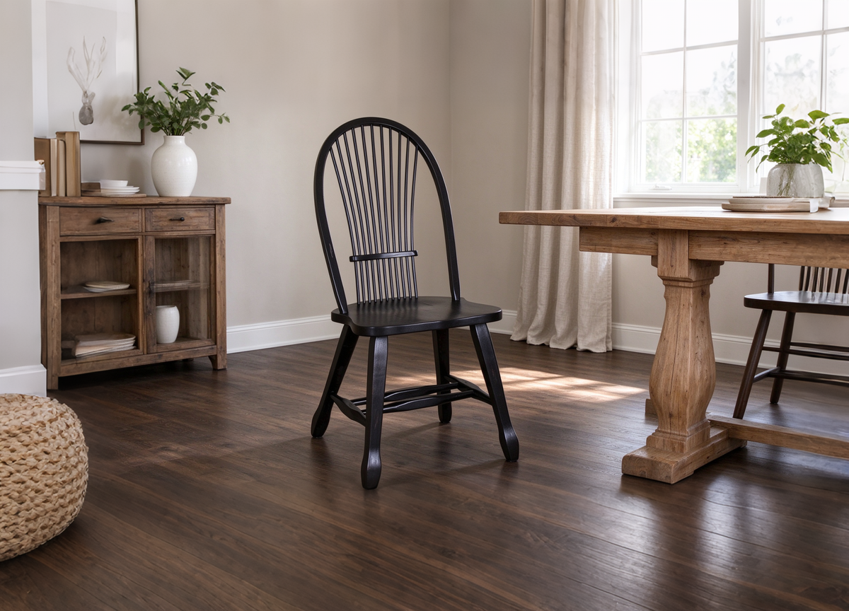 Rustic Black Sheaf Back Dining Chair (Set of 2)