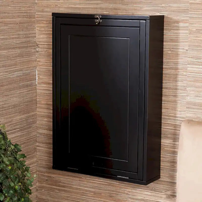 Black Fold-out Convertible Corner Desk with Shelves and Corkboard