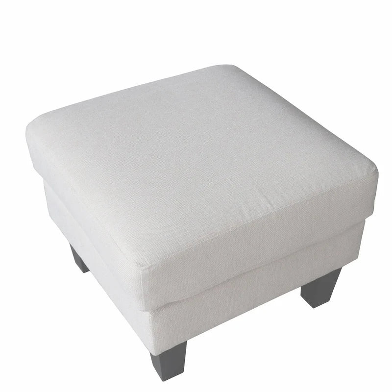 Fabric Upholstered Ottoman Storage Footrest Modern Living Room Style