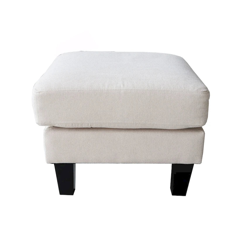 Fabric Upholstered Ottoman Storage Footrest Modern Living Room Style