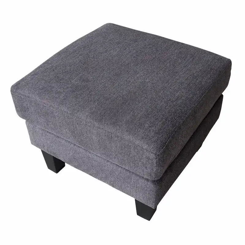 Fabric Upholstered Ottoman Storage Footrest Modern Living Room Style