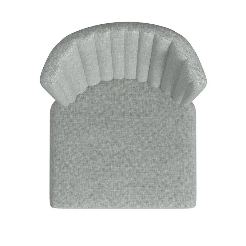 Eetkamerstoel met gecapitonneerde rugleuning, bekleding en matzwarte metalen poten, set van 2