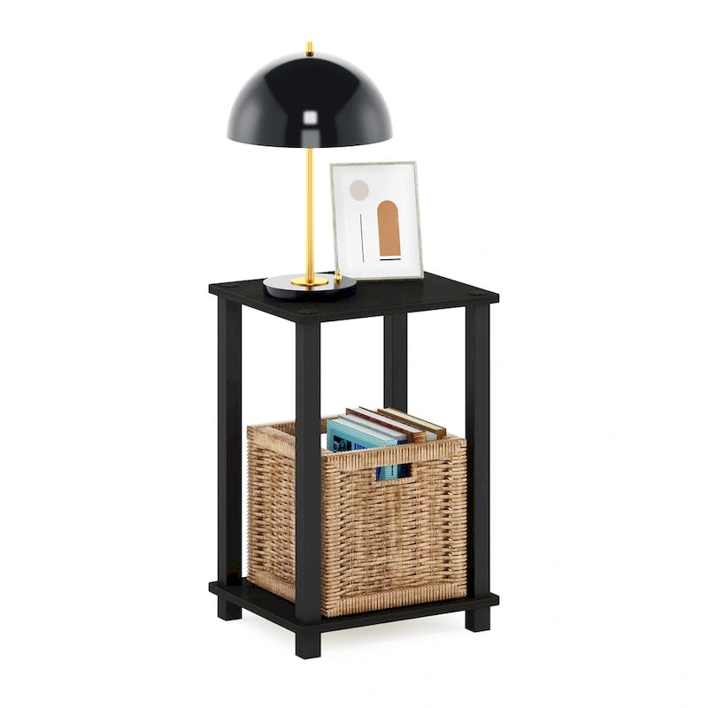 Modern End Table with Storage Shelf Sleek Minimalist Design