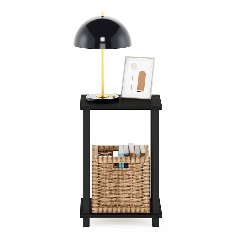 Modern End Table with Storage Shelf Sleek Minimalist Design