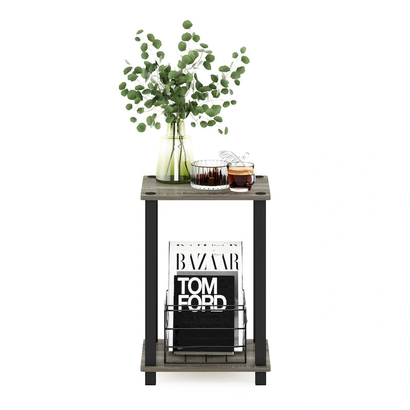 Modern End Table with Storage Shelf Sleek Minimalist Design