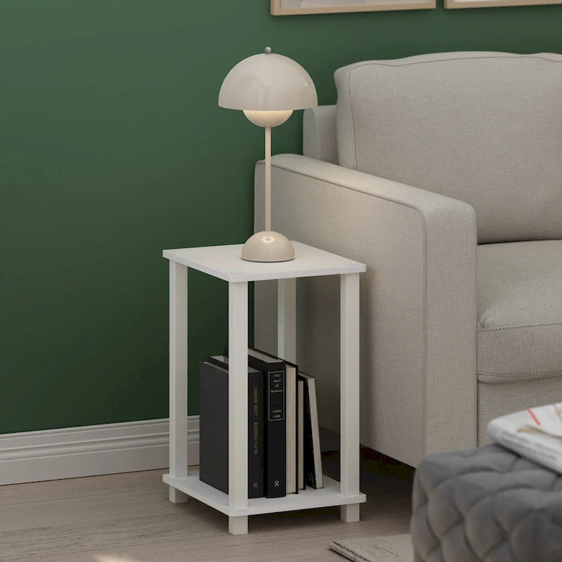 Modern End Table with Storage Shelf Sleek Minimalist Design