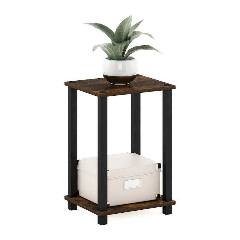 Modern End Table with Storage Shelf Sleek Minimalist Design