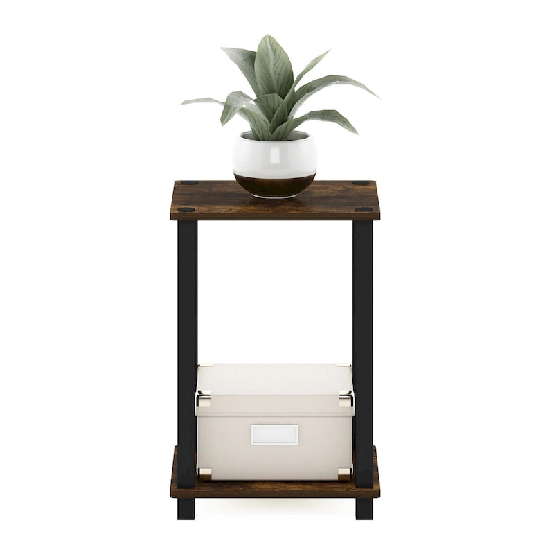 Modern End Table with Storage Shelf Sleek Minimalist Design