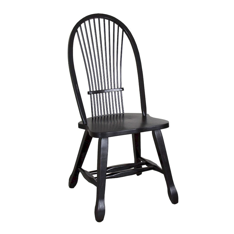 Rustic-tyylinen musta lyhteenselkäinen ruokapöydän tuoli, 2 kappaleen setti