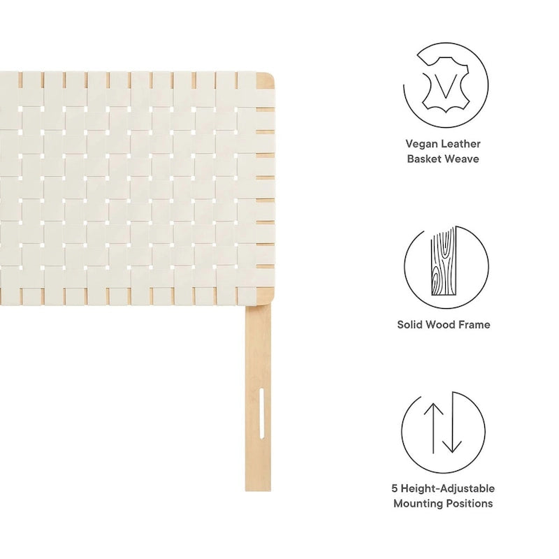 Twin/Full/Queen/King Vegan Leather Weave Headboard