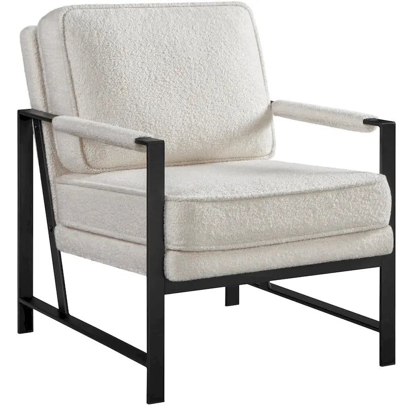 Accent Chair Retro Faux Leather Lounge Chair