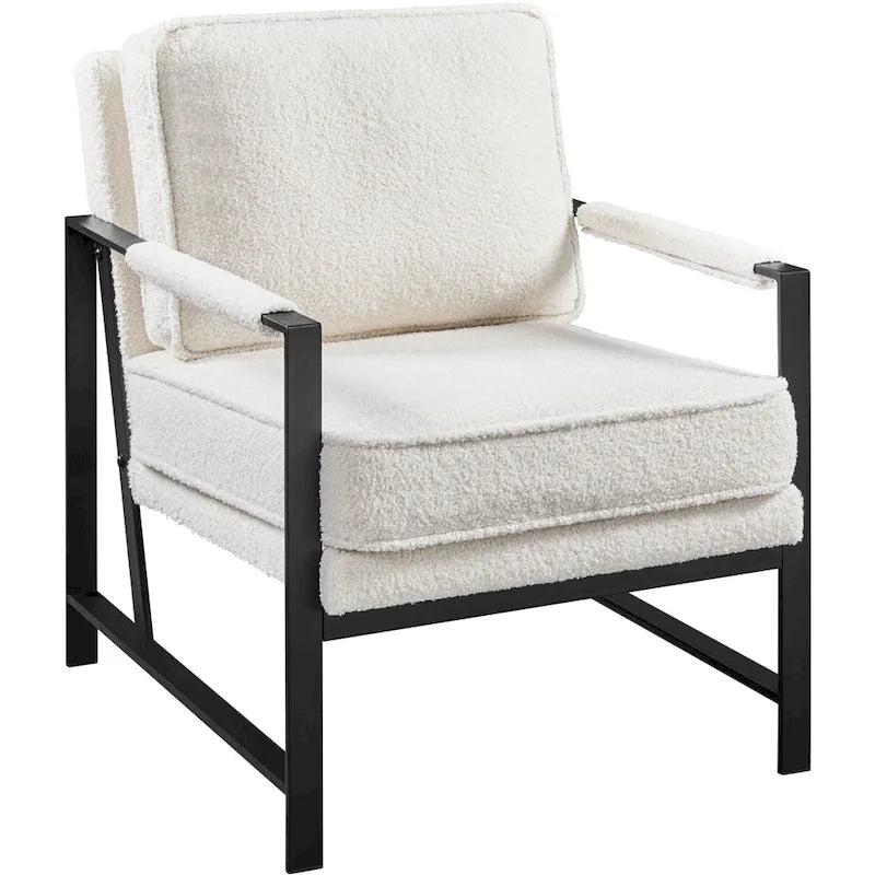 Accent Chair Retro Faux Leather Lounge Chair
