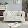 60,2-Zoll-Loveseat-Sofa aus Samt mit Knopfheftung und Nagelkopfbesatz