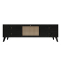 Moderne zwarte tv-kast in mid-century-stijl