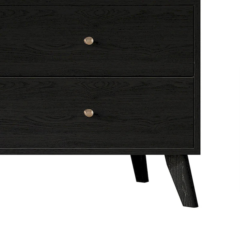 Mid-Century Modern Black TV Stand Console