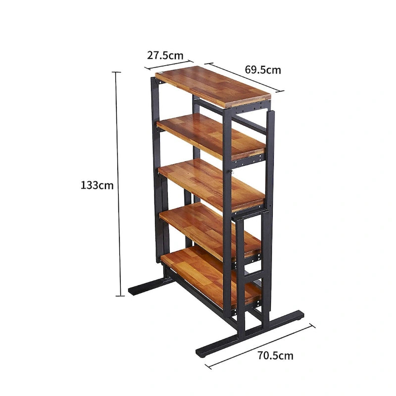 Medium Size Wood Multifunction Convertible Dining Table and Storage Shelf