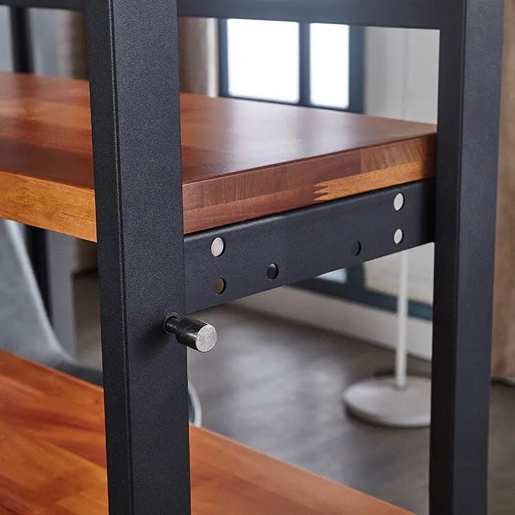 Medium Size Wood Multifunction Convertible Dining Table and Storage Shelf