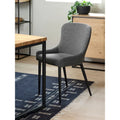 Boucle Dining Chairs with Black Steel Legs, Set of 2