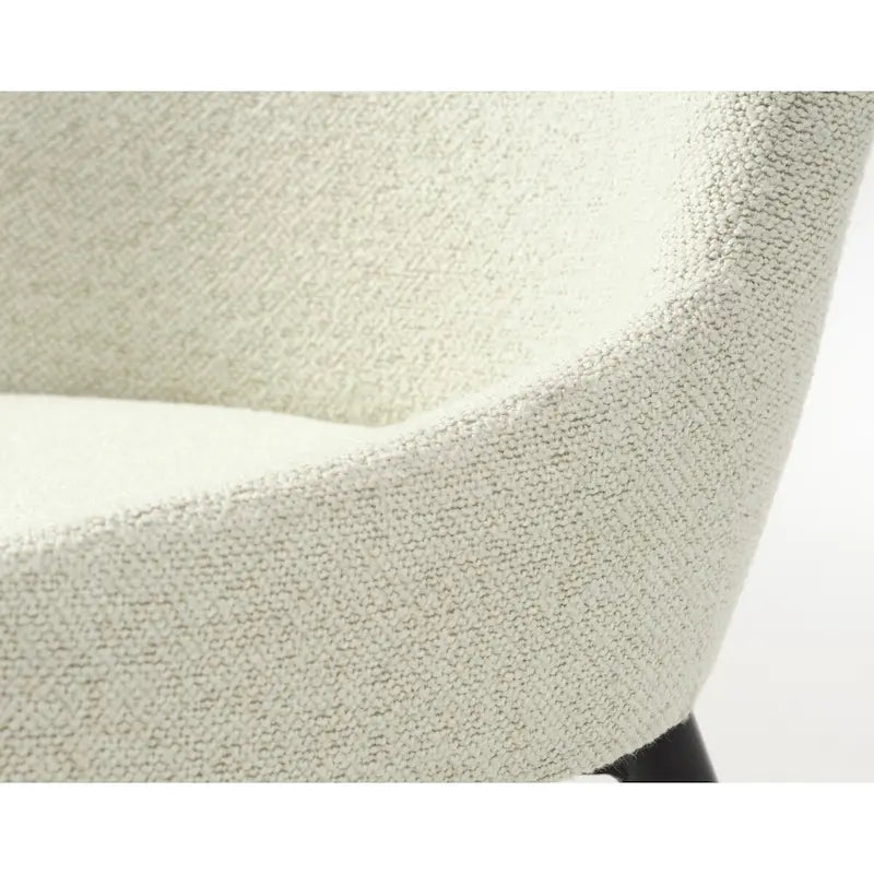 Boucle Dining Chairs with Black Steel Legs, Set of 2