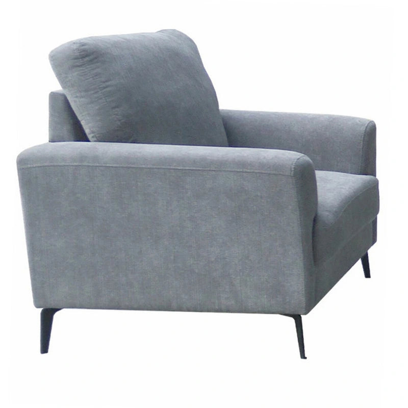 37 Inch Modern Accent Sofa Armchair Gray Chenille Upholstered with Metal Legs