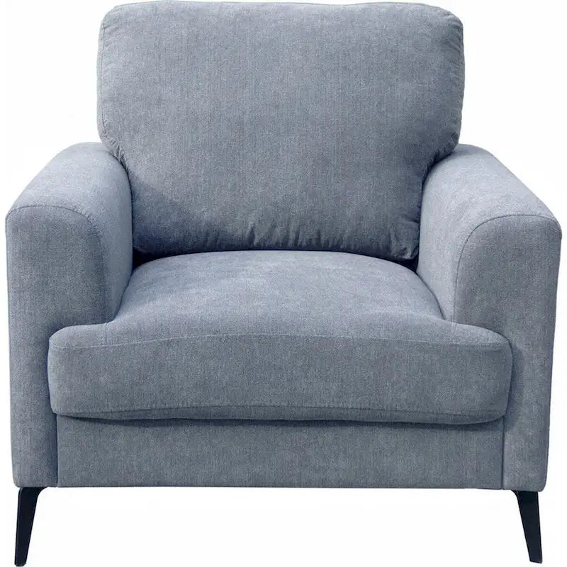 37 Inch Modern Accent Sofa Armchair Gray Chenille Upholstered with Metal Legs