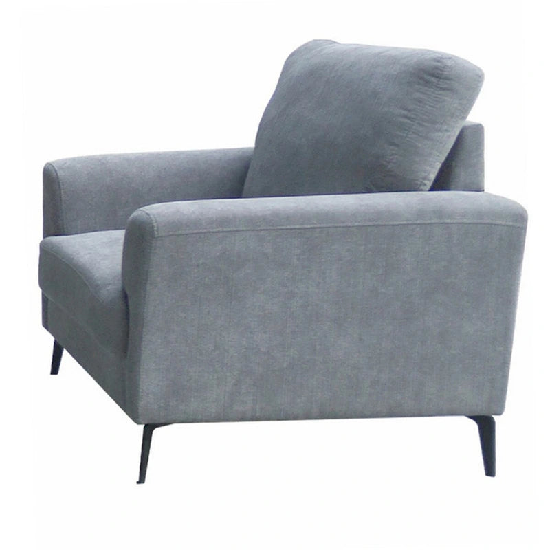 37 Inch Modern Accent Sofa Armchair Gray Chenille Upholstered with Metal Legs