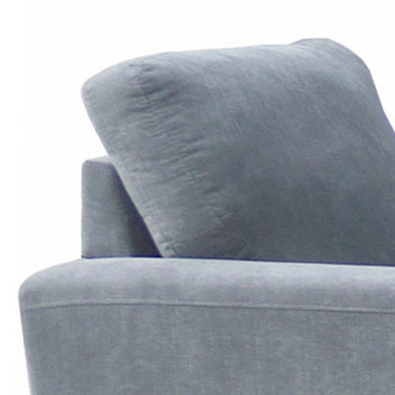 37 Inch Modern Accent Sofa Armchair Gray Chenille Upholstered with Metal Legs