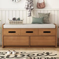 Rustic Storage Bench with 2 Drawers and Hidden Storage Space