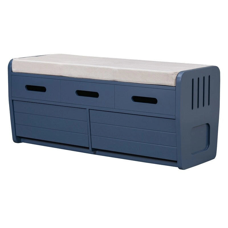 Rustic Storage Bench with 2 Drawers and Hidden Storage Space