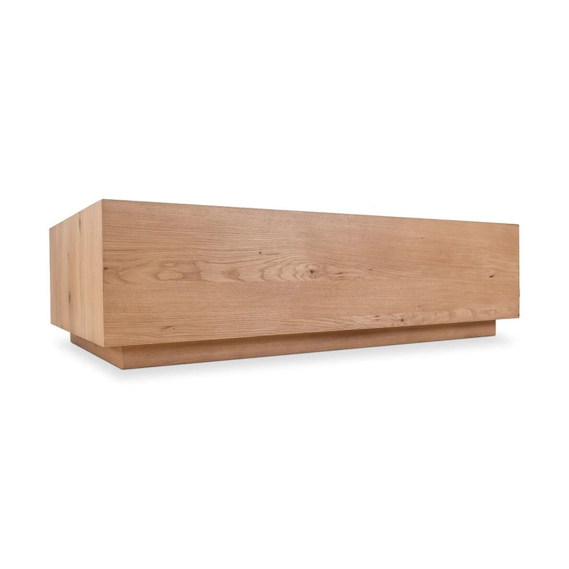 Rustic Oak Rectangular Coffee Table with Floating Base