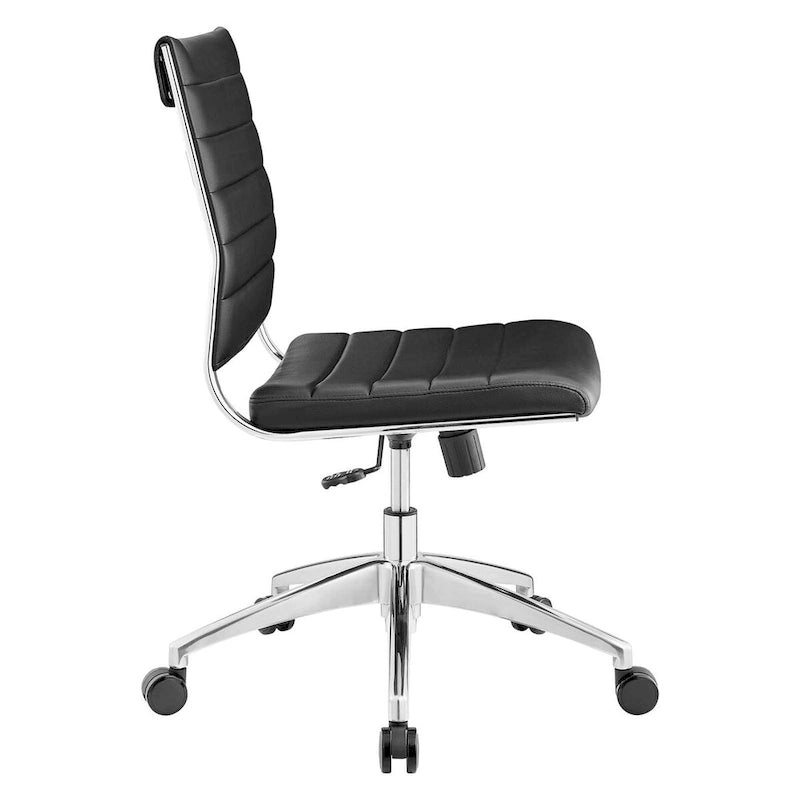Mid-Back Adjustable Office Chair with Chrome Frame and Padded Seat