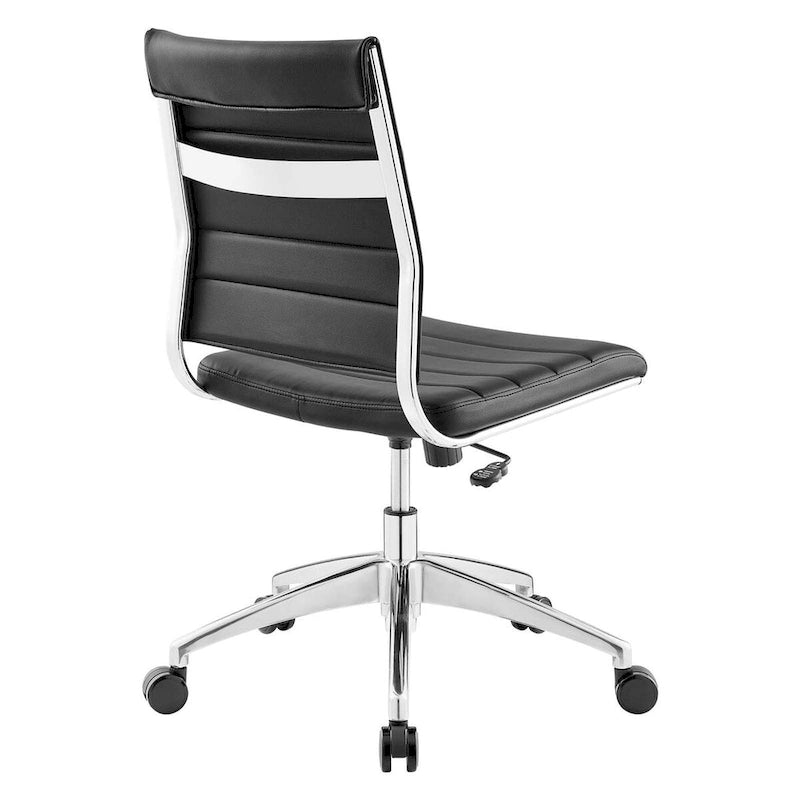 Mid-Back Adjustable Office Chair with Chrome Frame and Padded Seat