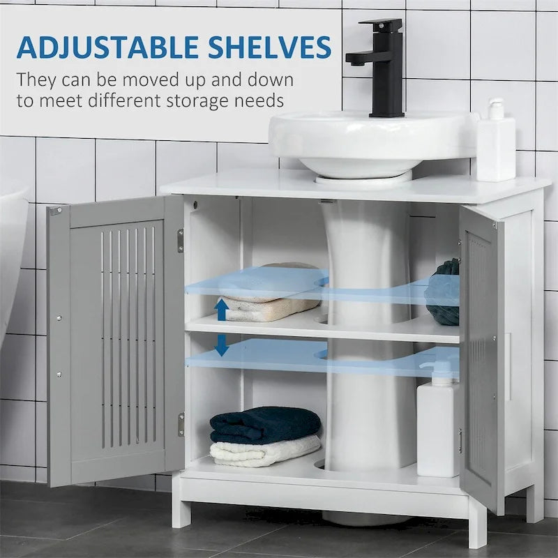 Under Sink Bathroom Cabinet with Adjustable Shelf and Double Door