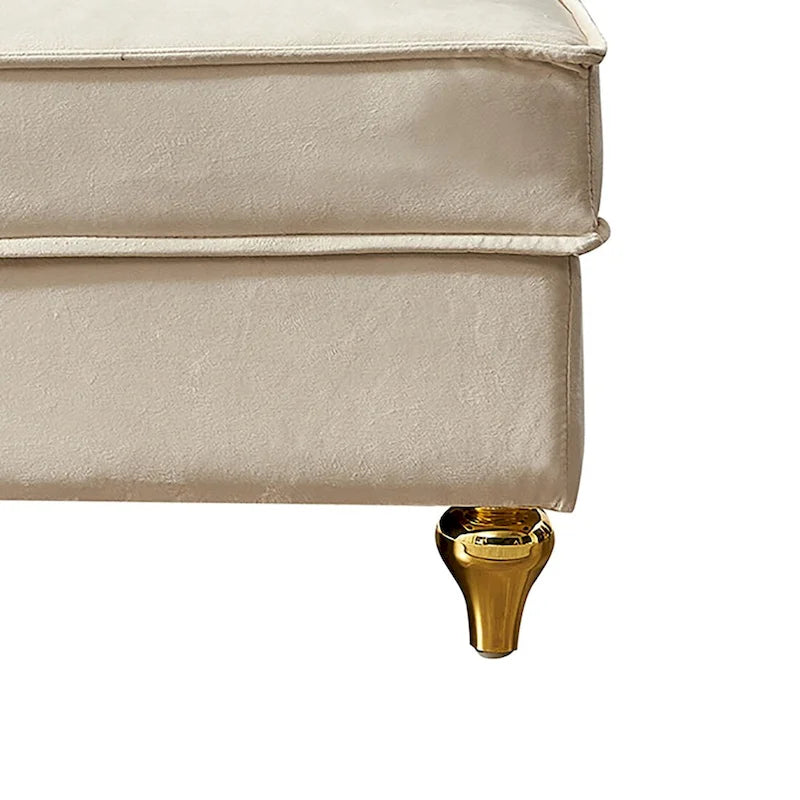 Elegante chaise longue francesa tapizada en terciopelo, con almacenamiento y almohada