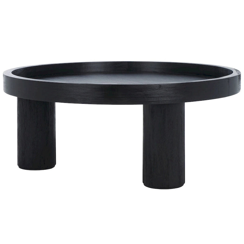 3-Leg Round Coffee Table with Tray Top, Rustic-Chic Style, 36Wx36Dx15H