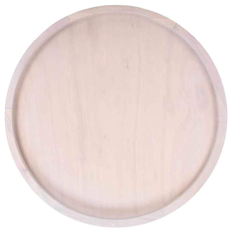 3-Leg Round Coffee Table with Tray Top, Rustic-Chic Style, 36Wx36Dx15H